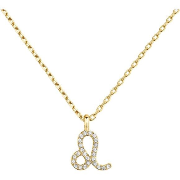 14K Gold Plated Cubic Zirconia Astrology Necklaces for Women - Zodiac Pendant - Picture 1 of 6